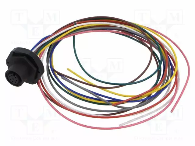 LIITIN: M12 - N LIITINAARAS - 1,5A - 30V - PIN: 8 - IP67 - SUORA - Erikoisliittimet - 1220-08-T20CW10005 - 1