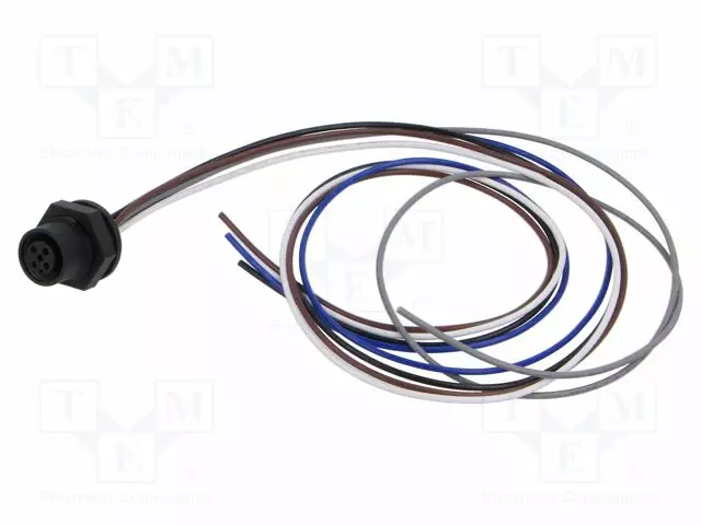 LIITIN: M12 - N LIITINAARAS - 2A - 60V - PIN: 5 - IP67 - SUORA - JOHDOT - Erikoisliittimet - 1221-05-T16CW10005 - 1