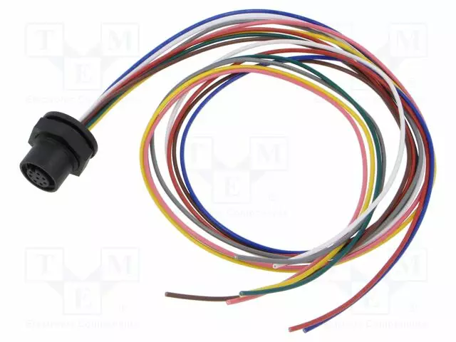 LIITIN: M12 - N LIITINAARAS - 1,5A - 30V - PIN: 8 - IP67 - SUORA - Erikoisliittimet - 1221-08-T16CW10005 - 1