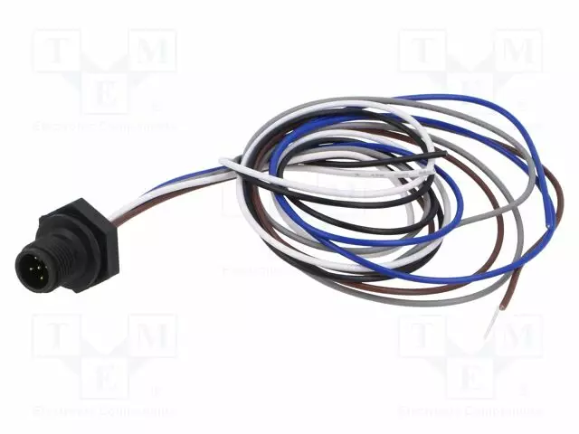 LIITIN: M12 - PISTORASIA - UROS - 2A - 60V - PIN: 5 - IP67 - SUORA - JOHDOT - Erikoisliittimet - 1230-05-T16CW10005 - 1