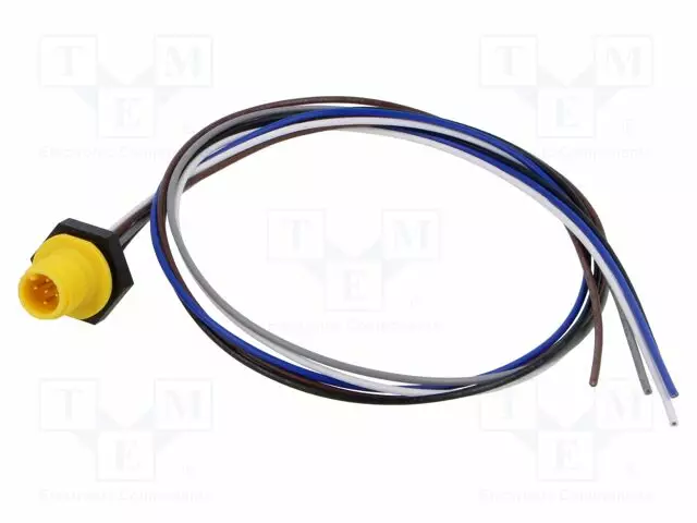 LIITIN: M12 - PISTORASIA - UROS - 2A - 60V - PIN: 5 - IP67 - SUORA - JOHDOT - Erikoisliittimet - 1230-05-T16CW10205 - 1