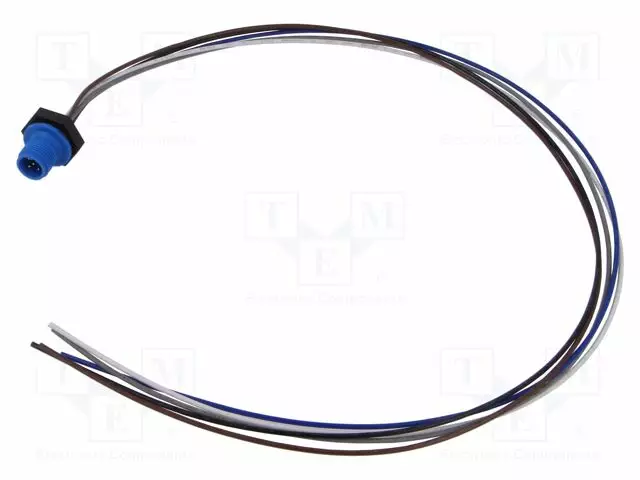 LIITIN: M12 - PISTORASIA - UROS - PIN: 5 - SUORA - 2A - 60V - IP67 - JOHDOT - M12 liittimet - 1230-05-T16CW10405 - 1