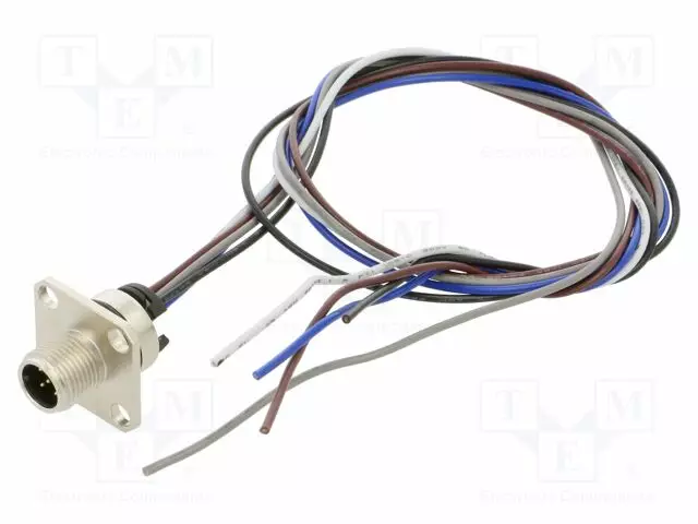 LIITIN: M12 - PISTORASIA - UROS - 2A - 60V - PIN: 5 - IP67 - SUORA - JOHDOT - Erikoisliittimet - 1230-05-TF1CW00405 - 1