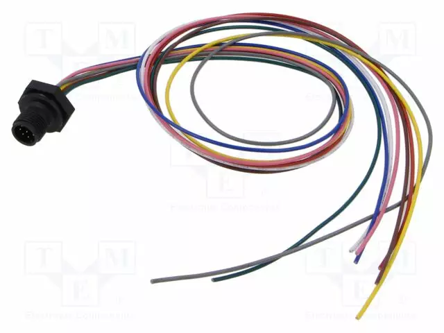 LIITIN: M12 - PISTORASIA - UROS - 2A - 30V - PIN: 8 - IP67 - SUORA - JOHDOT - Erikoisliittimet - 1230-08-T16CW10005 - 1