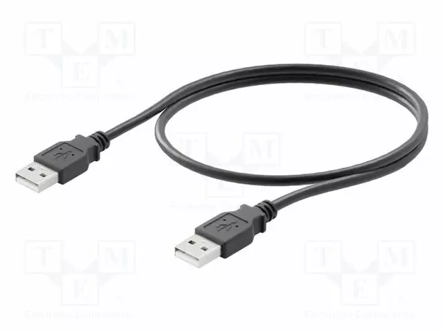 KAAPELI - USB A PISTOKE,MOLEMMIN PUOLIN - KULLATTU - 0,5M - MUSTA - USB kaapelit ja adapterit - 1993550005 - 1