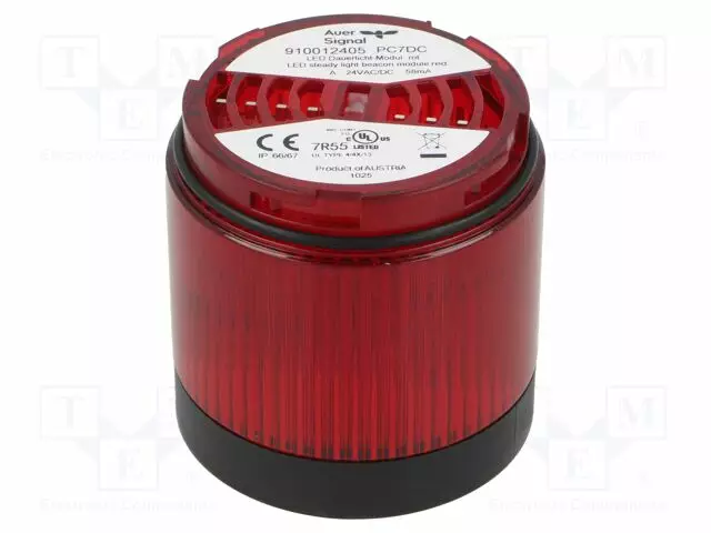 VALO-PUNAINEN - LED - 24VDC - 24VAC - IP66 - Ø70X76MM - -30÷70°C - Teollisuuden merkinantolaitteet - 910012405 - 1