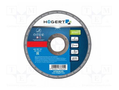 HIOMALAIKKA - Ø: 115MM - ØREIKÄ: 22,23MM - LAIKAN PAKS: 6MM - KORUNDI - Katkaisu- ja hiomalaikat - HT6D635 - 1