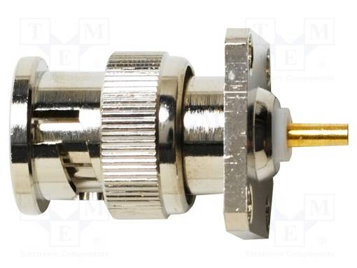 LABORATORY CONNECTOR: BNC - MALE - 75OHM - FLANGE (4 HOLES) - 12.7MM - Laboratorioliittimet - muut - POM-6735 - 1