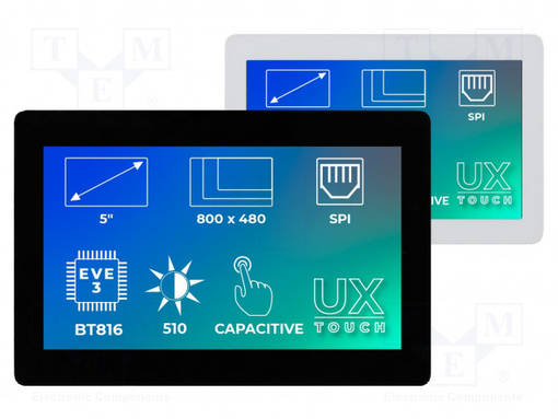 TFT NÄYTTÖ - 5" - 800X480 - VALAISTUS: LED - KOOT: 136X92,8MM - 540CD/M2 - TFT-näytöt - SM-RVT50UQBNWC05 - 1