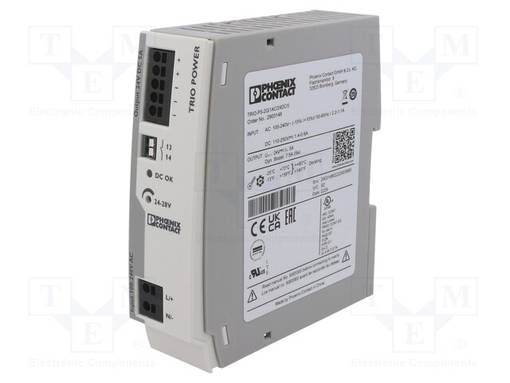 VIRTALÄHDE: IMPULSSI - DIN-KISKOLLE - 120W - 24VDC - 5A - 100÷240VAC - DIN-kisko virtalähteet - TRIO2G1AC24DC5 - 1