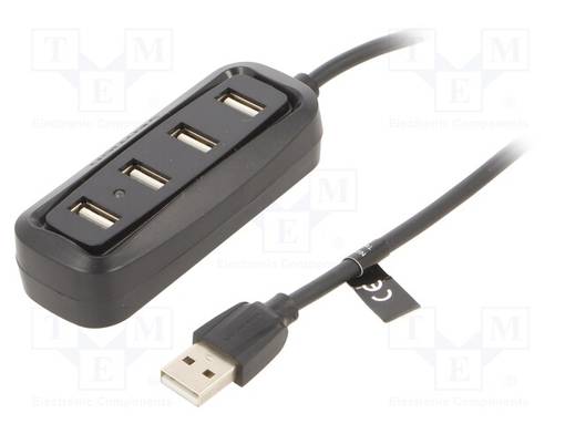 USB HUB - USB A-PISTORASIA X4,USB A-PISTOKE - USB 2.0 - PNP - MUSTA - Tietokonetarvikkeet - muut - VAS-J43-B015 - 1