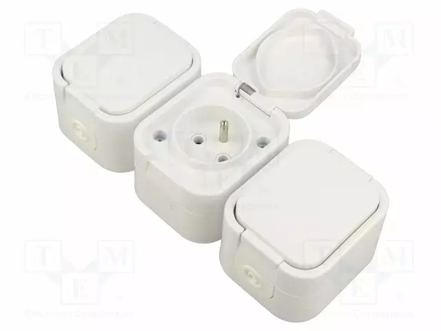 AC LIITIN-PISTORASIA - 2P+PE - 250VAC - 16A - HARMAA - PIN: 3 - AC liittimet ja rungot - ABEX-9002115 - 1