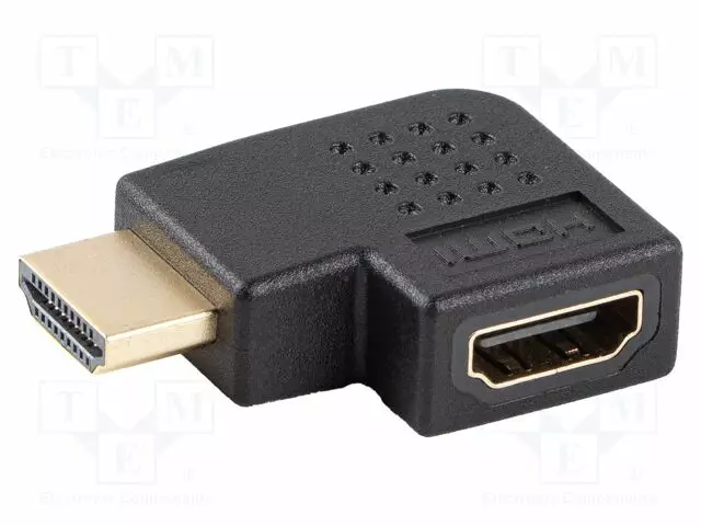 HDMI ADAPTERI -PISTORASIA,HDMI-PISTOKE 90° VASEN/OIKEA - PVC - HDMI, DVI, DisplayPort johdot - AD-HDMI-05 - 1