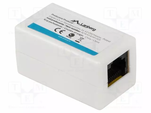 RJ45 SOVITIN - VALKOINEN - CAT: 5E - SUOJAUS: SUOJAAMATON - Tietokonetarvikkeet - muut - AD-RJ45-RJ45-OU5 - 1