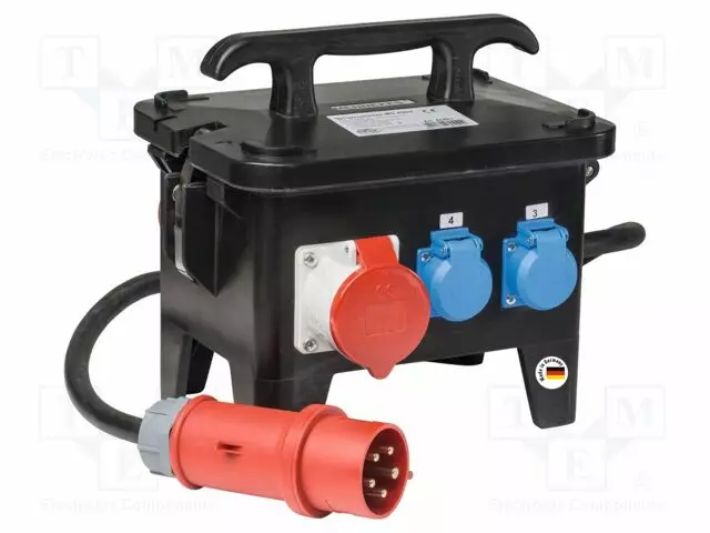 KOJEISTO - 5G6MM2 - 2M - KUMI - MUSTA - PISTORAS.MÄÄRÄ: 6 - 32A - Jatkojohdot ja -haaroittimet - AS-60555 - 1