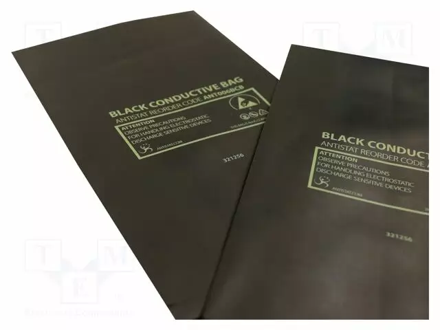 SUOJAPUSSI - ESD - L: 152MM - W: 152MM - PAKS.: 75UM - 100KPL - MUSTA - 1÷100KOHM - ESD laukut, foliot - ATS-006-0005 - 1