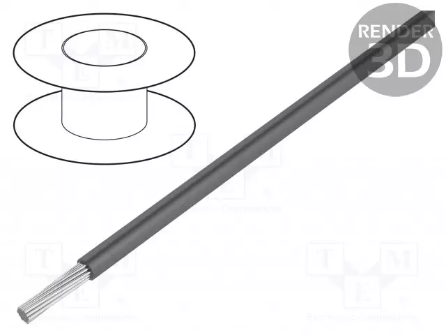 KYTKENTÄJOHTO - CU - 12AWG - ETFE - HARMAA - 600V - 30,5M - Yksisäikeiset asennuskaapelit - AZ123728-SL005 - 1