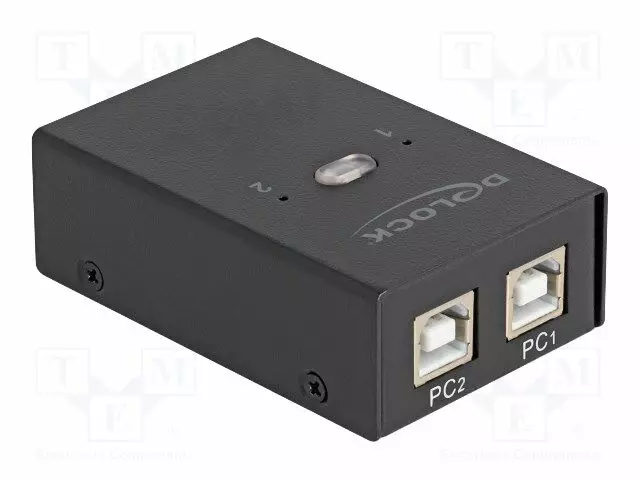 SWITCH - USB 2.0 - MUSTA - METALLI - TULO: USB B PISTORASIA X2 - USB kaapelit ja adapterit - DELOCK-11505 - 1