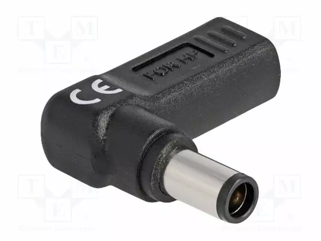 ADAPTERI - USB C RASIA,DC 7,4/5,0 LIITIN - MUSTA - KULMA- 3A - DC virtakaapelit - DELOCK-60005 - 1