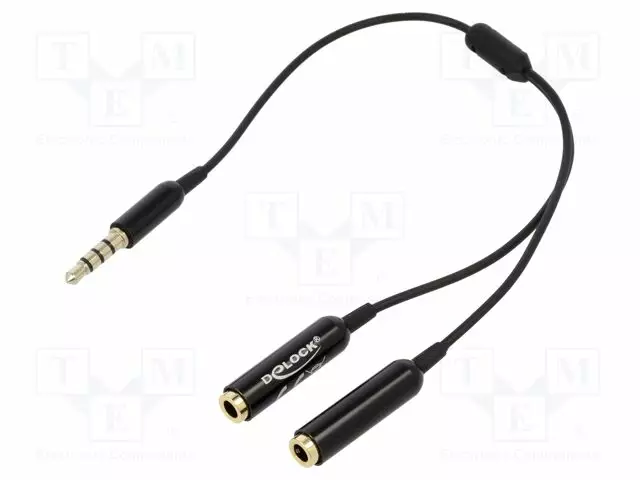 KAAPELI - 0,25M - MUSTA - LIITTIMEN VÄRI: MUSTA - Muut audio-videokaapelit - DELOCK-65575 - 1