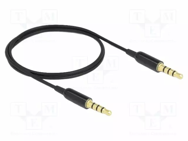 KAAPELI - JACK 3,5MM 4PIN PISTOKE,MOLEMMIN PUOLIN - 0,5M - MUSTA - Muut audio-videokaapelit - DELOCK-66075 - 1