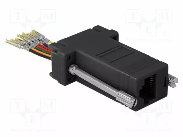 ADAPTERI - D-SUB 9PIN RASIA,RJ45-PISTORASIA - MUSTA - Tietokonekaapelit ja -adapterit - DELOCK-66165 - 1