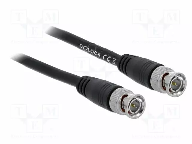 KAAPELI BNC-UROS-MOLEMMIN PUOLIN - MUSTA - ØJOH: 6,1MM - 75OHM - Antennijohdot - DELOCK-80085 - 1