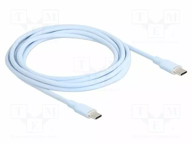KAAPELI - USB 2.0 - USB C PISTOKE,MOLEMMIN PUOLIN - KULLATTU - 2,5M - USB kaapelit ja adapterit - DELOCK-81235 - 1