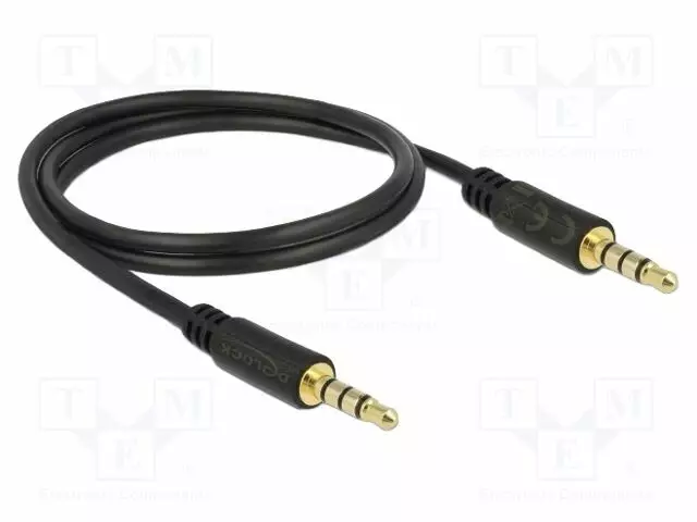 KAAPELI - JACK 3,5MM 4PIN PISTOKE,MOLEMMIN PUOLIN - 1M - MUSTA - Muut audio-videokaapelit - DELOCK-83435 - 1