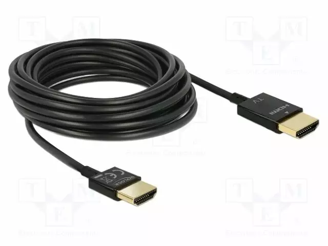 KAAPELI - HDMI-PISTOKE,MOLEMMIN PUOLIN - PIT: 4,5M - MUSTA - 36AWG - HDMI, DVI, DisplayPort johdot - DELOCK-84775 - 1