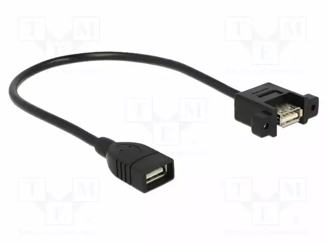 KAAPELI - USB 2.0 - USB A RASIA,MOLEMMIN PUOLIN - KULLATTU - 0,25M - USB kaapelit ja adapterit - DELOCK-85105 - 1