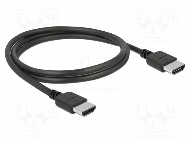 KAAPELI - HDMI-PISTOKE,MOLEMMIN PUOLIN - PIT: 1M - MUSTA - 34AWG - HDMI, DVI, DisplayPort johdot - DELOCK-85215 - 1