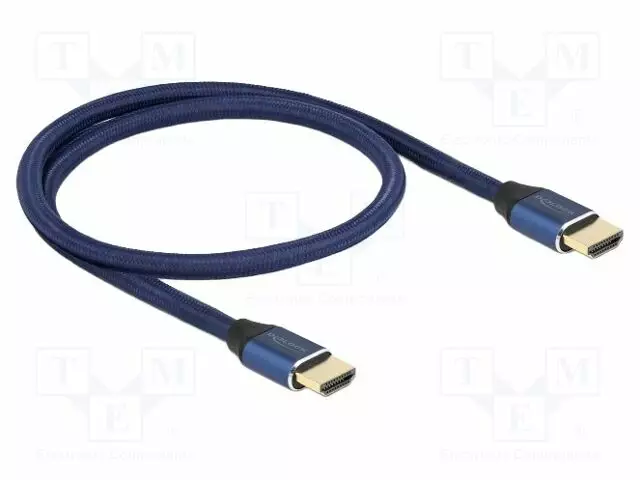 KAAPELI - HDMI-PISTOKE,MOLEMMIN PUOLIN - TEKSTIILI - PIT: 0,5M - HDMI, DVI, DisplayPort johdot - DELOCK-85445 - 1