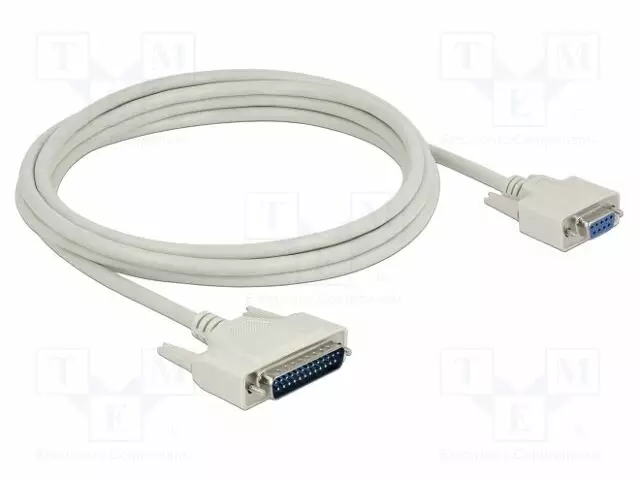 KAAPELI - D-SUB 25PIN PISTOKE,D-SUB 9PIN RASIA - PIT: 3M - BEIGE - Tietokonekaapelit ja -adapterit - DELOCK-85525 - 1