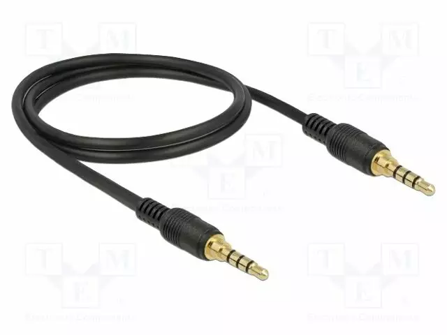 KAAPELI - JACK 3,5MM 4PIN PISTOKE,MOLEMMIN PUOLIN - 1M - MUSTA - Muut audio-videokaapelit - DELOCK-85595 - 1