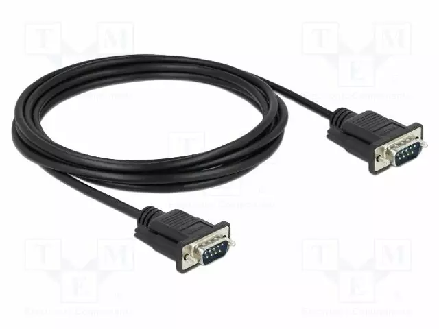 KAAPELI - D-SUB 9PIN PISTOKE,MOLEMMIN PUOLIN - PVC - PIT: 3M - MUSTA - Tietokonekaapelit ja -adapterit - DELOCK-86575 - 1