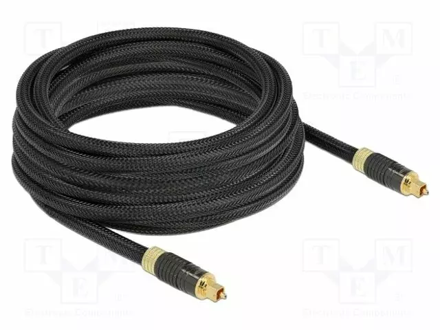 KAAPELI - TOSLINK-PISTOKE,MOLEMMIN PUOLIN - 5M - MUSTA - ØJOH: 8MM - Muut audio-videokaapelit - DELOCK-86595 - 1