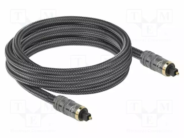 KAAPELI - TOSLINK-PISTOKE,MOLEMMIN PUOLIN - 3M - HARMAA - ØJOH: 7MM - Muut audio-videokaapelit - DELOCK-86985 - 1