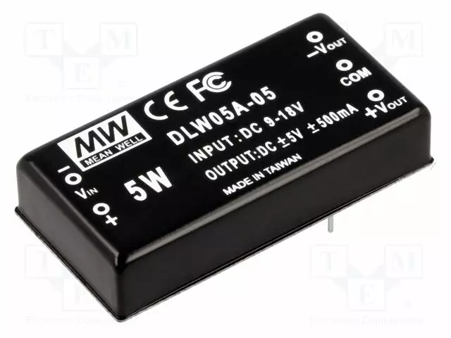 DC/DC MUUNNIN - 10W - TULOJÄNNITE 9÷18VDC - LÄHTÖJÄNNITE 5VDC - ULÄH2: -5VDC - 2"X1" - DC/DC muuntimet - DKE10A-05 - 1