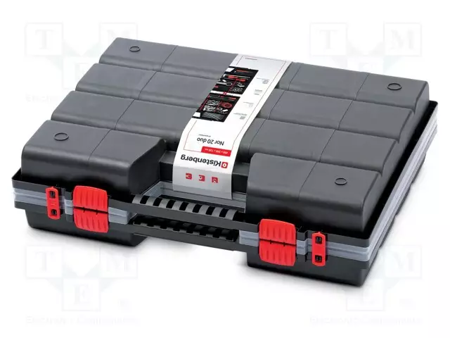 SÄILIÖ: KOLLEKTIIVI - OSIOT - MUSTA - KAKSINKERTAINEN - 490X390X130MM - Säiliöt ja rasiat - KNOS504015 - 1