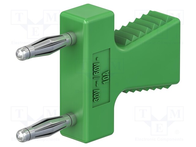 LABORATORY CONNECTOR: 2MM BANANA - STACKABLE SAFETY SHUNT - VIHREÄ - Laboratorioliittimet - muut - KS2-12LN-25 - 1