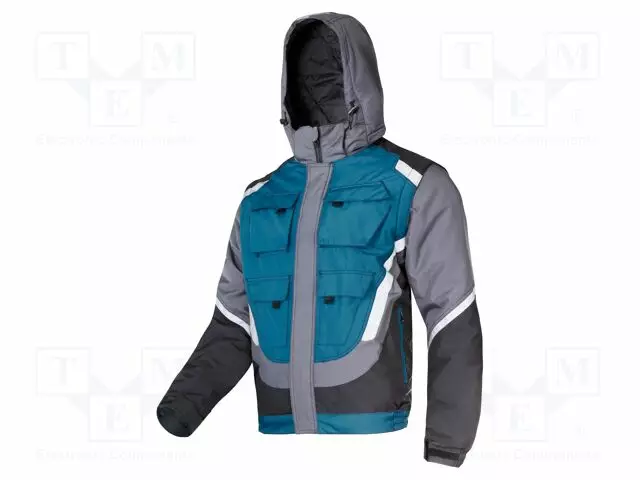WORK JACKET - SIZE: XXL - MUSTA-GREY-TURQUOISE - 275G/M2 - Työ- ja suojavaatteet - LAHTI-L4092405 - 1