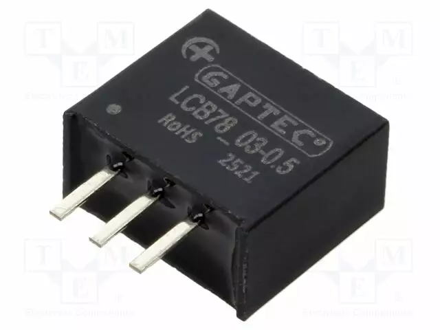 DC/DC MUUNNIN - TULOJÄNNITE 4,5÷55VDC - LÄHTÖJÄNNITE 3,3VDC - ILÄH: 500MA - THT - DC/DC muuntimet - LCB78-03-0.5 - 1