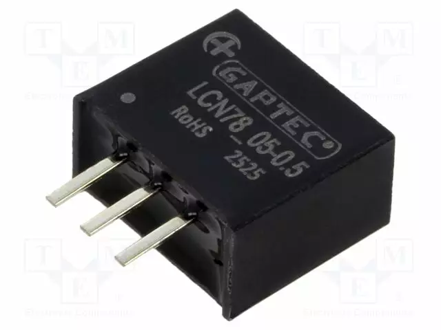 DC/DC MUUNNIN - TULOJÄNNITE 6,5÷42VDC - LÄHTÖJÄNNITE 5VDC - ILÄH: 500MA - THT - 500KHZ - DC/DC muuntimet - LCN78-05-0.5 - 1