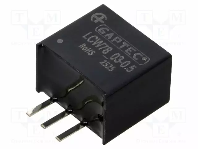 DC/DC MUUNNIN - TULOJÄNNITE 9÷75VDC - LÄHTÖJÄNNITE 3,3VDC - ILÄH: 500MA - THT - 500KHZ - DC/DC muuntimet - LCW78-03-0.5 - 1