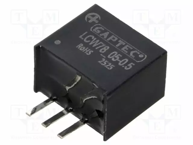 DC/DC MUUNNIN - TULOJÄNNITE 9÷75VDC - LÄHTÖJÄNNITE 5VDC - ILÄH: 500MA - THT - 500KHZ - DC/DC muuntimet - LCW78-05-0.5 - 1