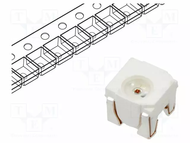 LED - PUNAINEN - SMD - PLCC4 - 2000÷3000MCD - 1,6÷2,4VDC - 4X4X3,55MM - Pintaliitos LED - LL-R4040VC-S5 - 1