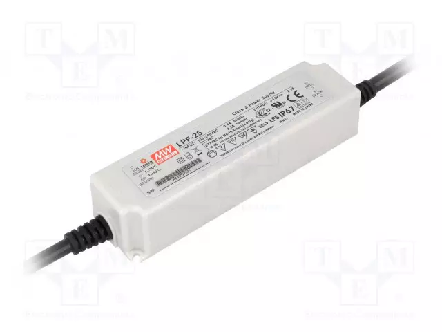 VIRTALÄHDE: IMPULSSI - LED - 25,05W - 15VDC - 1,67A - 90÷305VAC - IP67 - LED teholähteet - LPF-25-15 - 1