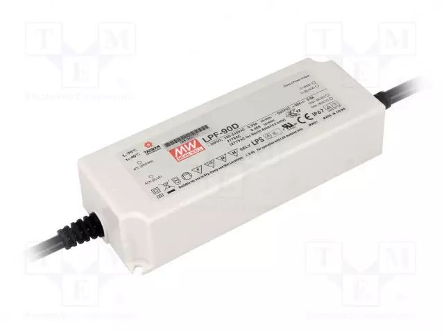 VIRTALÄHDE: IMPULSSI - LED - 75W - 15VDC - 5A - 90÷305VAC - 127÷431VDC - LED teholähteet - LPF-90D-15 - 1