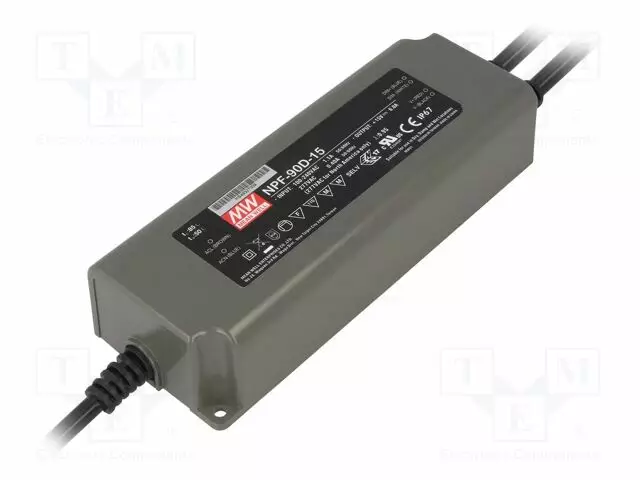 VIRTALÄHDE: IMPULSSI - LED - 90W - 9÷15VDC - 6A - 90÷305VAC - 127÷431VDC - LED teholähteet - NPF-90D-15 - 1